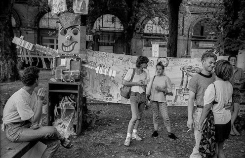 Germany, Berlin, 07.08.1992, Celebration of the first contract between Pfefferberg and the