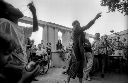 Germany, Berlin, 07.08.1992, Manfred Dennert/SPD, Mayor, Prenzlauer Berg, celebration of the first
