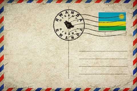 Rwanda Gisenyi Vintage Air Mail Envelope with Flag and Postmark