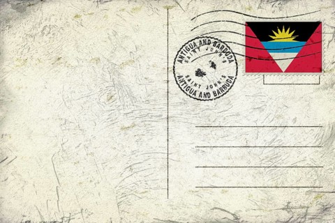 Antigua and Barbuda Saint Johns Old Style Mail Envelope with Flag and Postmark
