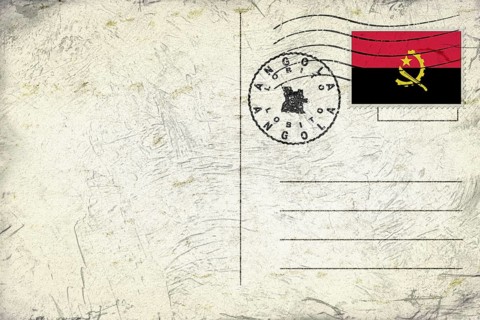 Angola Lobito Old Style Mail Envelope with Flag and Postmark