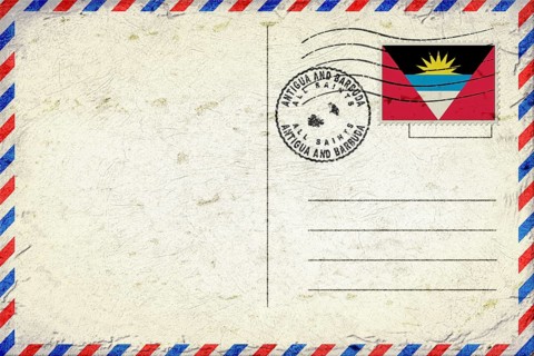 Antigua and Barbuda All Saints Vintage Air Mail Envelope with Flag and Postmark