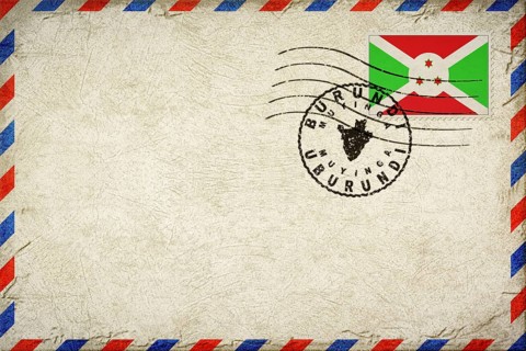 Burundi Muyinga Vintage Air Mail Envelope with Flag and Postmark