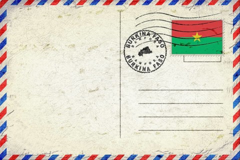 Burkina Faso Banfora Vintage Air Mail Envelope with Flag and Postmark