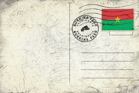 Burkina Faso Ouahigouya Old Style Mail Envelope with Flag and Postmark