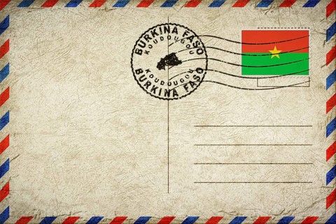 Burkina Faso Koudougou Vintage Air Mail Envelope with Flag and Postmark