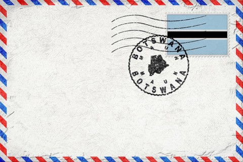 Botswana Maun Vintage Air Mail Envelope with Flag and Postmark