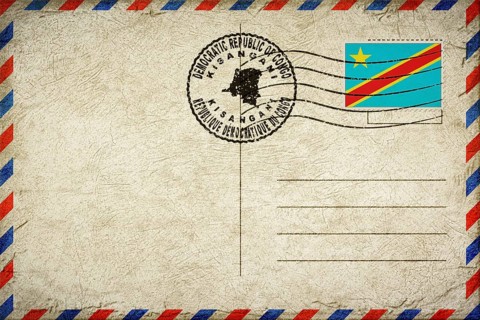 Democratic Republic of Congo Kisangani Vintage Air Mail Envelope with Flag and Postmark