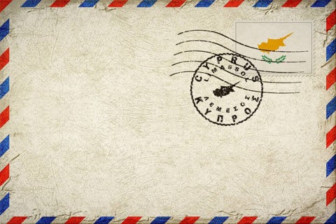 Cyprus Limassol Vintage Air Mail Envelope with Flag and Postmark
