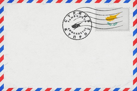 Cyprus Famagusta Vintage Air Mail Envelope with Flag and Postmark