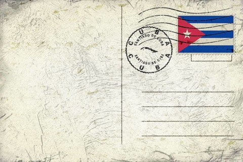 Cuba Santiago de Cuba Old Style Mail Envelope with Flag and Postmark