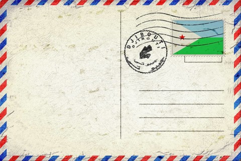 Djibouti Djibouti Vintage Air Mail Envelope with Flag and Postmark