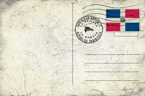 Dominican Republic La Romana Old Style Mail Envelope with Flag and Postmark