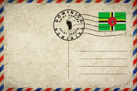 Dominica Saint Joseph Vintage Air Mail Envelope with Flag and Postmark