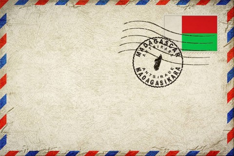 Madagascar Antsirabe Vintage Air Mail Envelope with Flag and Postmark