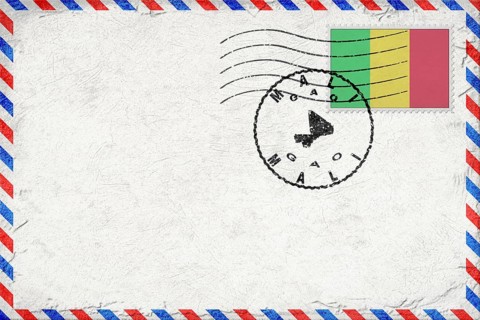 Mali Gao Vintage Air Mail Envelope with Flag and Postmark