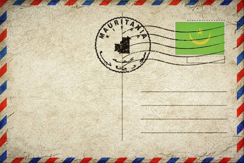 Mauritania Kiffa Vintage Air Mail Envelope with Flag and Postmark