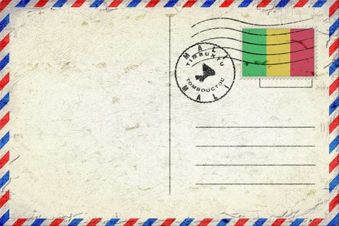 Mali Timbuktu Vintage Air Mail Envelope with Flag and Postmark