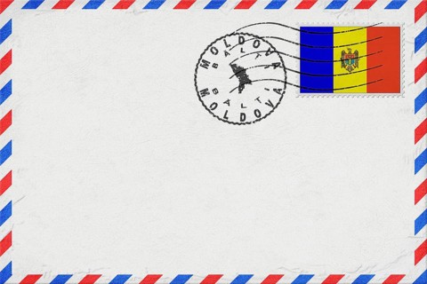 Moldova Balti Vintage Air Mail Envelope with Flag and Postmark