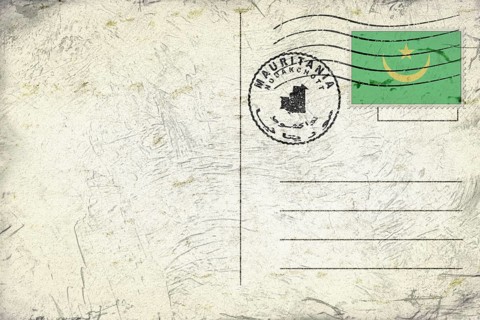 Mauritania Nouakchott Old Style Mail Envelope with Flag and Postmark
