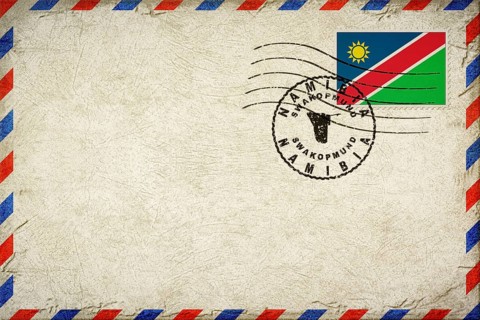 Namibia Swakopmund Vintage Air Mail Envelope with Flag and Postmark