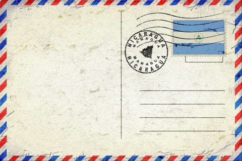 Nicaragua Managua Vintage Air Mail Envelope with Flag and Postmark