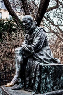 Statue of Montaigne. Paris, France. 28.01.2009