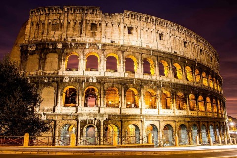 Colosseum at evening. Rome, Province of Rome, Italy. 23.12.2012