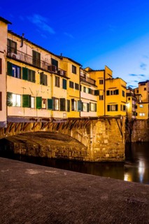 Ponte Vecchio (Old Bridge) at evening. Florence, Province of Florence, Italy. 21.12.2012