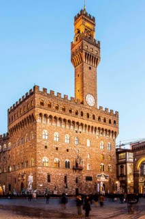 Palazzo Vecchio at evening. Florence, Province of Florence, Italy. 19.12.2012