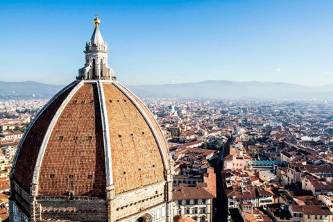 Florence Cathedral (Basilica di Santa Maria del Fiore) viewed from Giotto's Campanile. Florence,