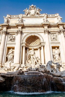 Fontana di Trevi, the largest Baroque fountain in the city and one of the most famous fountains in