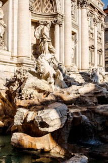 Fontana di Trevi, the largest Baroque fountain in the city and one of the most famous fountains in