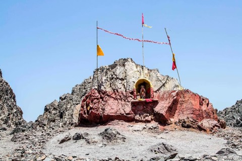 Religious site at Los Verdes Beach (Playa los Verdes). Iquique, Tarapaca Region, Chile. 19.11.15