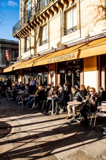 Cafe close to Louvre Museum. Paris, France. 01.01.13