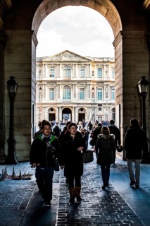 Tourists at Louvre Museum (Musee du Louvre). Paris, France. 01.01.13
