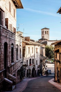 Street inside the walls of Assisi. Assisi, Province of Perugia, Italy. 22.12.2012