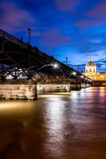 Pont des Arts and Institut de France (French Institute) at evening. Paris, France. 30.12.12