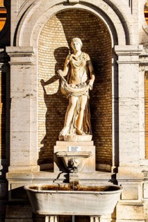 Statue in Belvedere Courtyard (Cortile del Belvedere) in Vatican Museum. Vatican City, Vatican City
