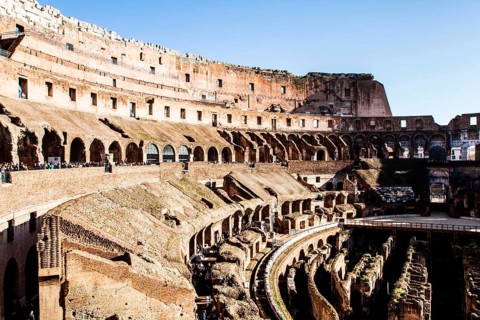 Interior of Colosseum. Rome, Province of Rome, Italy. 28.12.2012