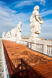 Apostle statues on the roof of Basilica of Saint Peter. Vatican City, Vatican City State. 27.12