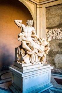 Sculpture Laocoön and His Sons, in Vatican Museum. Vatican City, Vatican City State. 28.12.2012