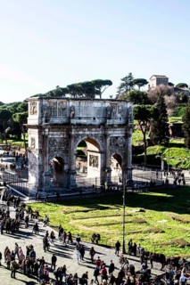 Arch of Constantine viewed from the Colosseum. Rome, Province of Rome, Italy. 28.12.2012