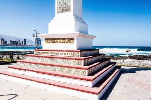 Plaza Slava, at Cavancha Beach (Playa Cavancha). Iquique, Tarapaca Region, Chile