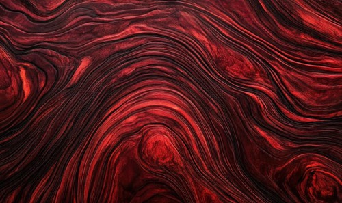 Deep red abstract pattern with flowing, swirling lines creating texture. AI generated