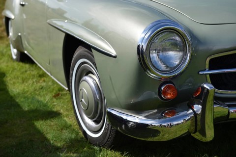 Mercedes-Benz W121 190 SL Roadster at a classic car meeting