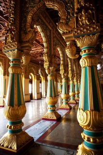 Audience Hall at Mysuru Palace or Amba Vilas Palace, interior view, Mysore or Mysore, Karnataka,