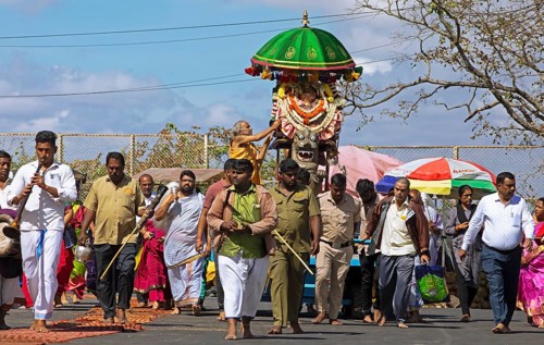 Puja at the Chamundeswar Hindu Temple on Chamundi Hill, Mysore or Mysore, Karnataka, India