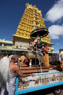 Puja at the Chamundeswar Hindu Temple on Chamundi Hill, Mysore or Mysore, Karnataka, India