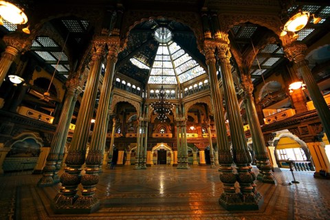 Wedding hall at Mysore Palace or Amba Vilas Palace, interior view, Mysore or Mysore, Karnataka,